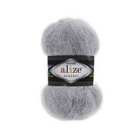 Пряжа Alize Mohair Classic ( пряжа ализе мохер классик ) - 21 серый