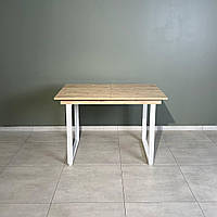 Мебель кухонный стол EDGAR slide 18 мм 1100(1500)х750х700 Дуб Шервуд / Білий мат