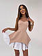Приталене міні плаття з розкльошеною спідницею та корсетним верхом без рукава (р. S, M) 66PL5689Е, фото 8