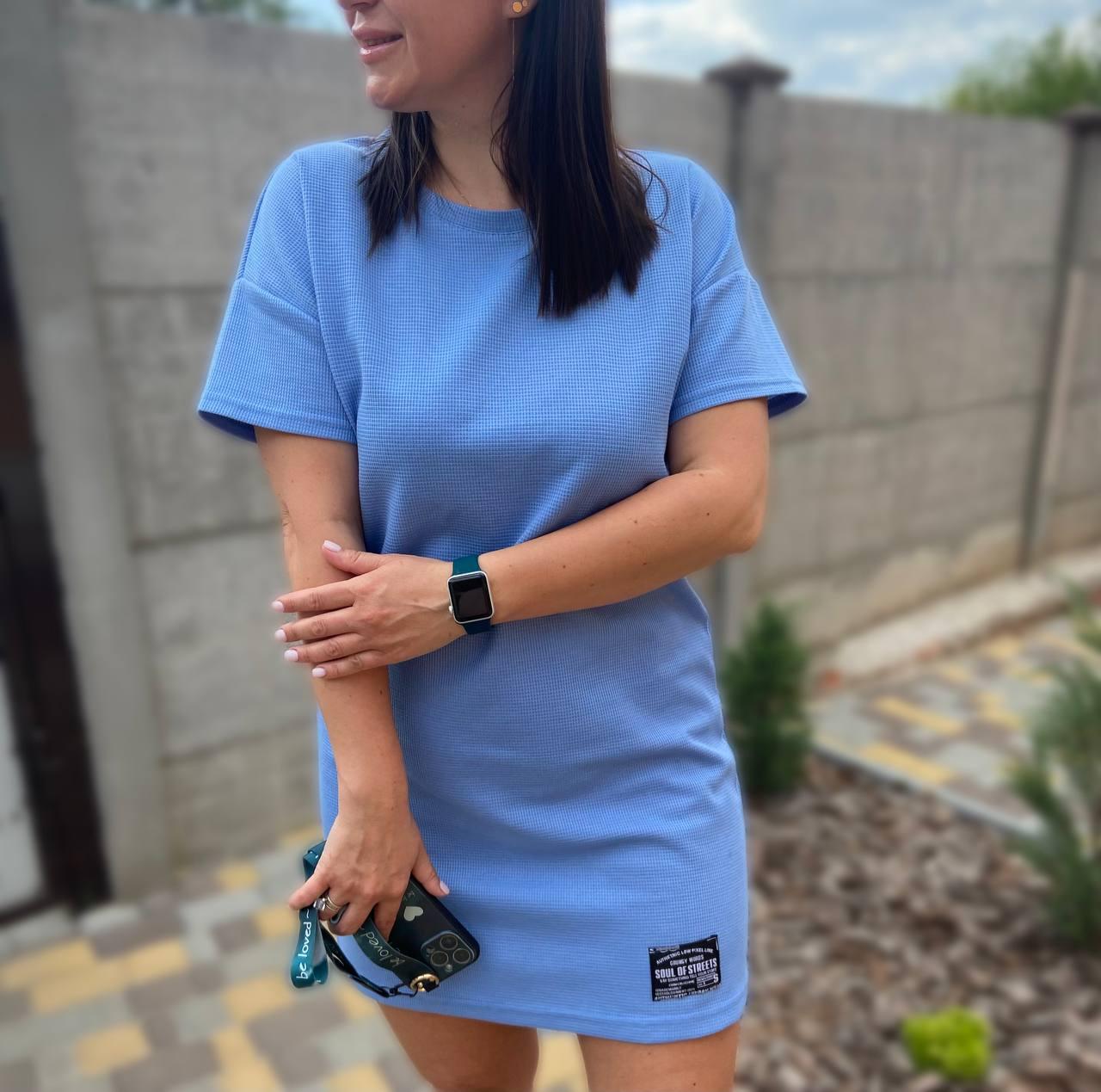 Коротке плаття футболка з бавовни з короткими рукавами (р. 42-52) 52PL5698, фото 1