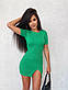 Коротке плаття з трикотажу рубчик облягаюче з коротким рукавом (р. 42-46) 9PL5702, фото 2