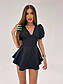 Короткий комбінезон жіночий з корсетною вставкою та короткими рукавами ліхтариками (р.S., M) 66KO3639Е, фото 6