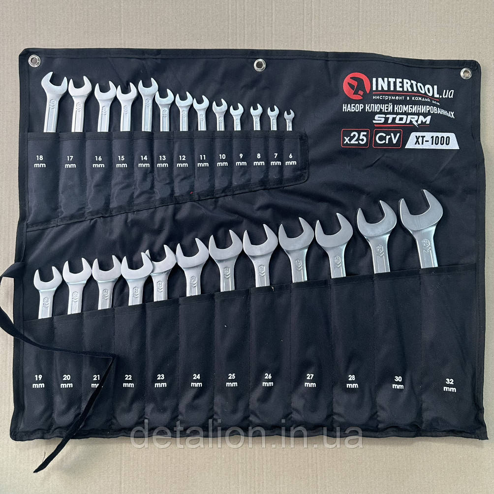 Набір ключів комбінованих 25 шт., 6-28, 30, 32 мм; DIN 3113, STORM пр-во INTERTOOL XT-1000, фото 1