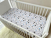 Простынь на резинке Baby Comfort 120*60 см бязь Звездочки серо-голубые ds