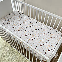 Простынь на резинке Baby Comfort 120*60 см бязь Звездочки бежевые ds