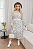 Літнє стильне плаття шифонове довгий рукав великі розміри, фото 6
