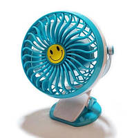 Портативный мини вентилятор Mini Fan GF-175 с прищепкой и сменным аккумулятором 18650 USB