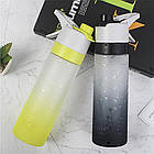 Спортивна пляшка для води з розпилювачем 650 мл, Жовта / Пляшечка для води / Пляшка для спорту, фото 7
