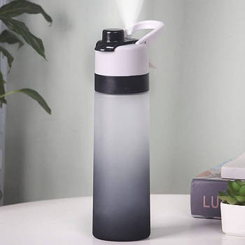 Спортивна пляшка для води з розпилювачем 650 мл, Чорна / Пляшечка для води / Пляшка для спорту