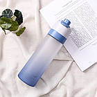 Спортивна пляшка для води з розпилювачем 650 мл, Синя / Пляшечка для води / Пляшка для спорту, фото 7