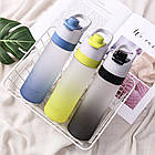 Спортивна пляшка для води з розпилювачем 650 мл, Синя / Пляшечка для води / Пляшка для спорту, фото 2