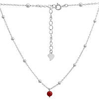 Серебряное колье SIlverStore с кораллом, вес изделия 3,09 гр (2147145) 450500 размер