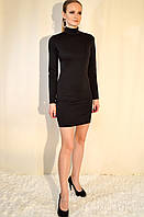 Сукня-гольф жіноча, обтягуюча, трикотажна, коротка. Маленьке чорне плаття. Чорне 40