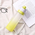 Спортивна пляшка для води з розпилювачем 650 мл, Жовта / Пляшечка для води / Пляшка для спорту, фото 6