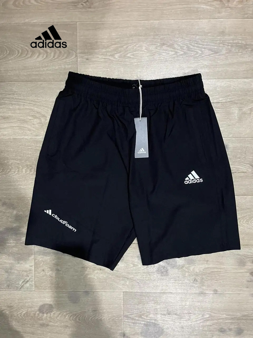 Чоловічі брендові спортивні шорти Adidas, чоловічі шорти Адіас чорні. Чоловічий одяг, фото 1