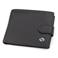 Кожаный мужской ST Leather (ST137) итальянская кожа Черный Seli Чоловічий гаманець ST Leather (ST137)