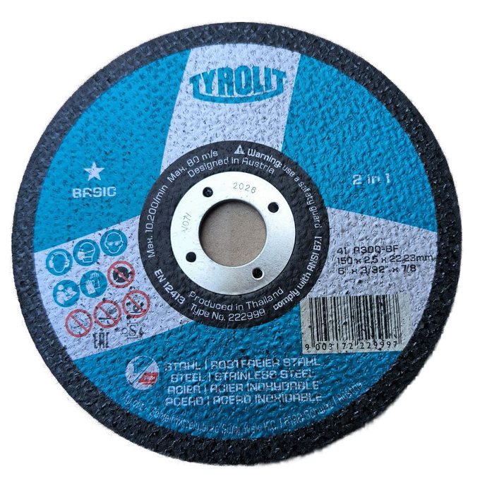 Відрізний диск TYROLIT BASIC 150Х2.5Х22.23 A30-BF 41