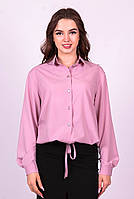 Блузка женская розовая однотонный на пуговицах софт пуговицы Актуаль 057, 52