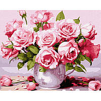 Картина по номерам "Розовые розы" KHO3254 40х50 см Seli Картина за номерами "Рожеві троянди" KHO3254 40х50 см