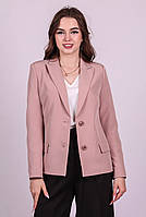 Пиджак укороченный женский капучино классический деловой креп с карманами спереди Актуаль 037, 46