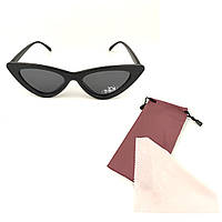 Женские солнцезащитные очки FlyBy Dragonfly черная роговая оправа с черной линзой