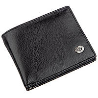 Компактный кошелек мужской с зажимом ST Leather Черный Seli Компактний чоловічий гаманець із затискачем ST