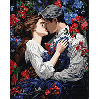 Картина за номерами "Поцілунок у квітучому саду" BS53897, 40х50см Seli