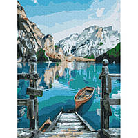 Картина по номерам "Лодка у озера" Brushme RBS29450 30х40 см Seli Картина за номерами "Човен біля озера"