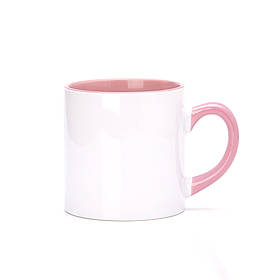 Чашка для сублімації кольорова всередині та ручка 150 мл (рожевий)