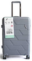 Пластиковый большой чемодан из поликарбоната 85L Horoso серый Seli Пластикова велика валіза з полікарбонату