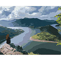 Картина за номерами "Мандрівниця на краю світу" Brushme BS51756 40х50 см Seli