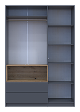 Шафа для одягу з нішею Doros ДЕЙЛ Графіт/Дуб евок 3 ДСП 150х52х220 (44900258), фото 5