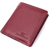 Маленький женский кошелек из натуральной кожи ST Leather Бордовый Seli Маленький жіночий гаманець із