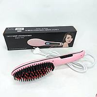 Расческа выпрямитель Fast Hair Straightener. SG-469 Цвет: розовый
