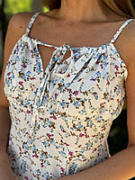 Женское короткое платье с цветочным принтом Летнее мини платье