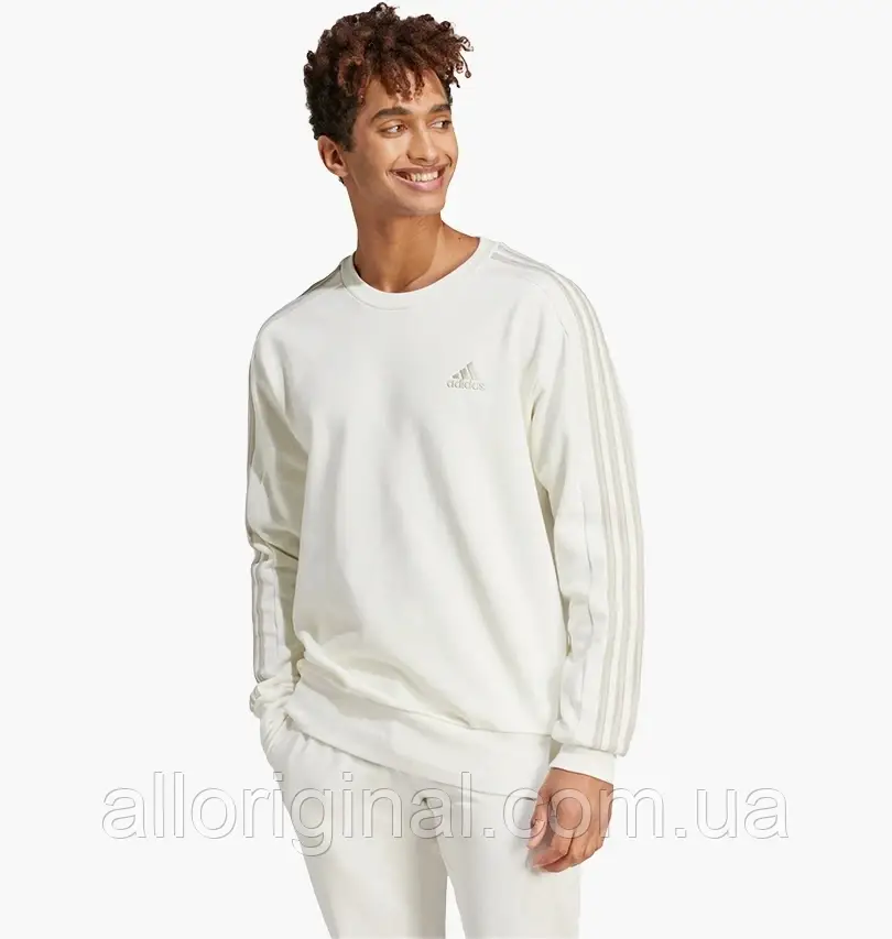 AllOriginal com ua Світшот Adidas Essentials French Terry 3-Stripes Sweatshirt White IS1351 РОЗМІРИ ЗАПИТУЙТЕ