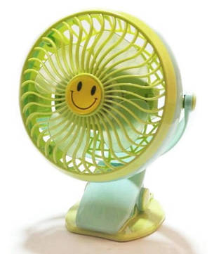 Міні вентилятор Mini Fan GF-175 з прищіпкою та змінним акумулятором 18650 Зелений USB, фото 2