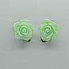 Кліпси сережки дитячі для вух без пробивання вуха Liresmina Jewelry сережки у вигляді квітки Троянда салатова, фото 2