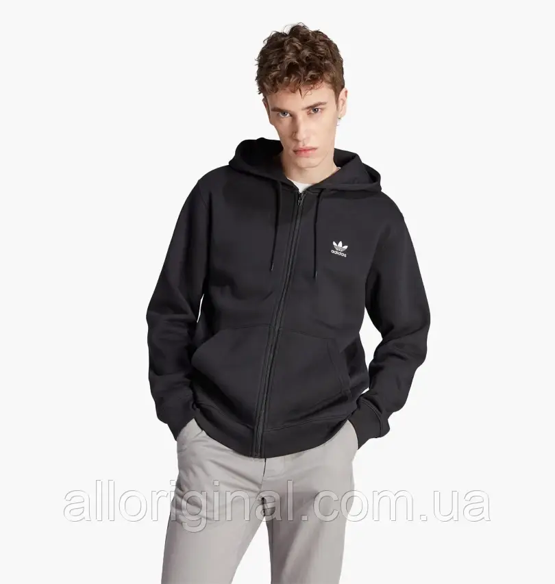 AllOriginal com ua Худі Adidas Trefoil Essentials Full-Zip Hoodie Black IL2511 РОЗМІРИ ЗАПИТУЙТЕ, фото 1