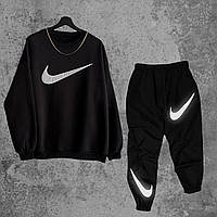 Комплект чоловічий чорний спортивний костюм Nike Seli