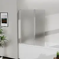 Стеклянная шторка для ванны AVKO Glass RDY19 60+40x140 Silver матовое стекло