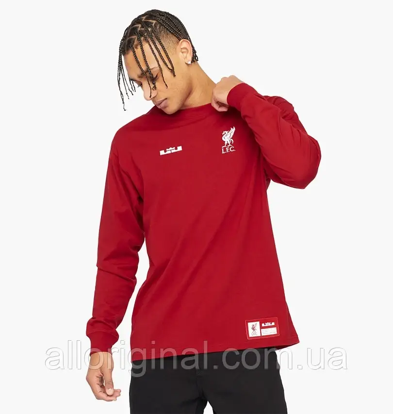 AllOriginal com ua Лонгслів Nike Lebron James X Liverpool Fc Max 90 Ls T-Shirt Red FD4024-608 РОЗМІРИ, фото 1