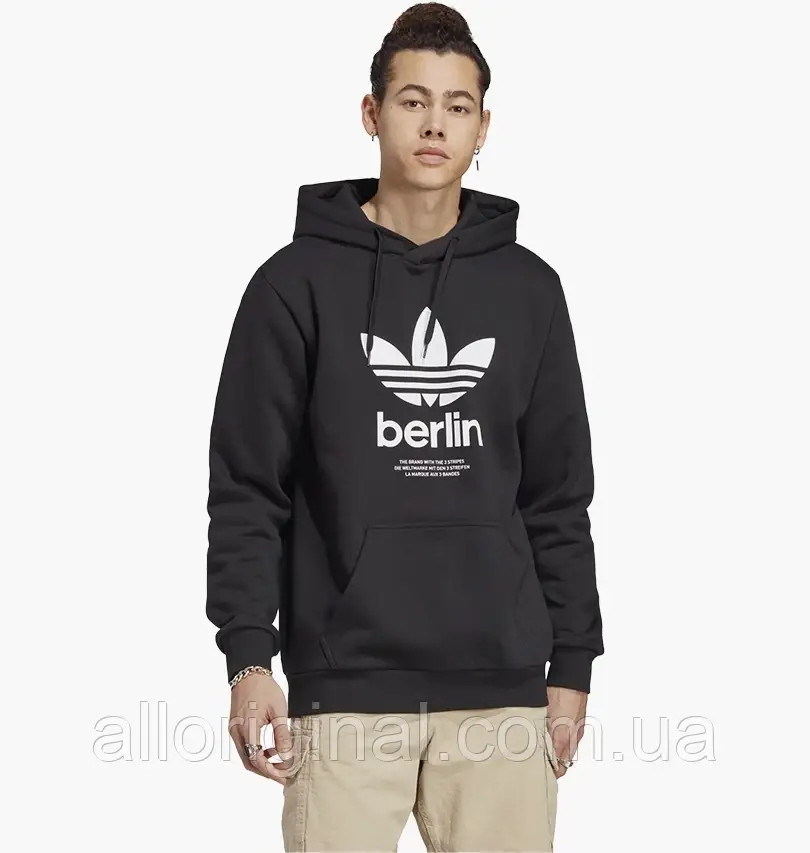 AllOriginal com ua Худі Adidas Icone Berlin City Originals Hoodie Black IP6539 РОЗМІРИ ЗАПИТУЙТЕ