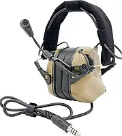 Тактичні активні навушники з мікрофоном койот earmor M32 MOD3