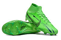 Бутсы Nike Air Zoom Mercurial Superfly IX FG зелёные Найк суперфлай Футбольная обувь с шипами зелёные