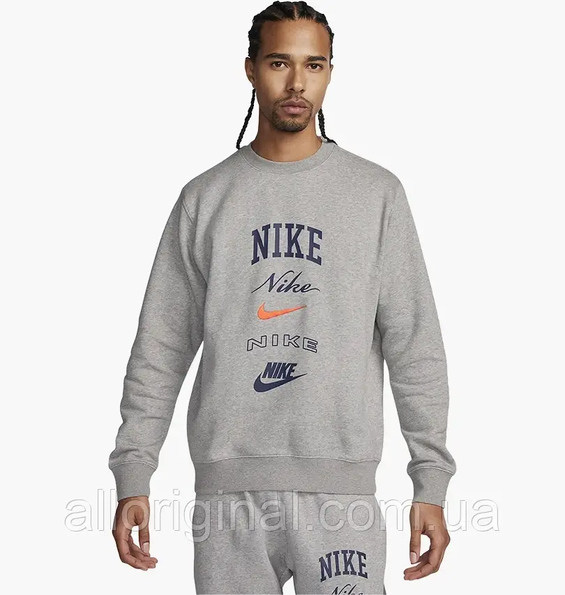 AllOriginal com ua Світшот Nike Long-Sleeve Crew-Neck Sweatshirt Club Fleece Green FN2610-063 РОЗМІРИ, фото 1