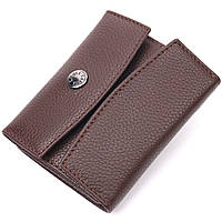 Женский компактный кошелек из натуральной кожи KARYA Коричневый Seli Комплектний жіночий гаманець з
