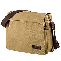Текстильная сумка для ноутбука 13 дюймов через плечо Vintage Хаки Seli Текстильна сумка для ноутбука 13 дюймів