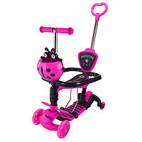 Самокат дитячий 3-х колісний Scooter Children's SC2501(Pink) 3в1 колеса що світяться, рожевий Salex