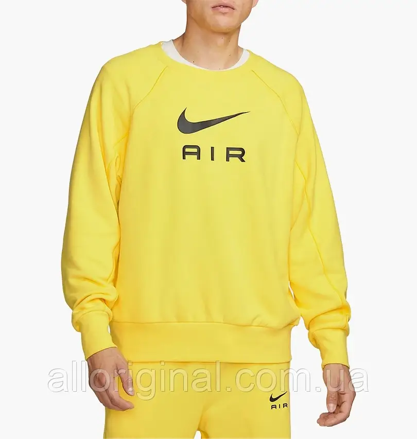 AllOriginal com ua Світшот Nike Sweatshirt M Nsw Air Ft Crew Yellow DQ4205-765 РОЗМІРИ ЗАПИТУЙТЕ, фото 1